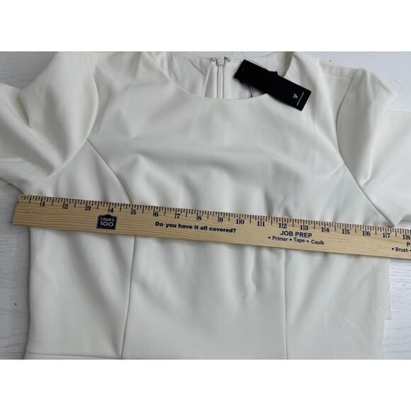 Lulus New! White Half Sleeve Sheath Dress Mini Cocktail Formal Wedding Vacay L - Picture 10 of 10